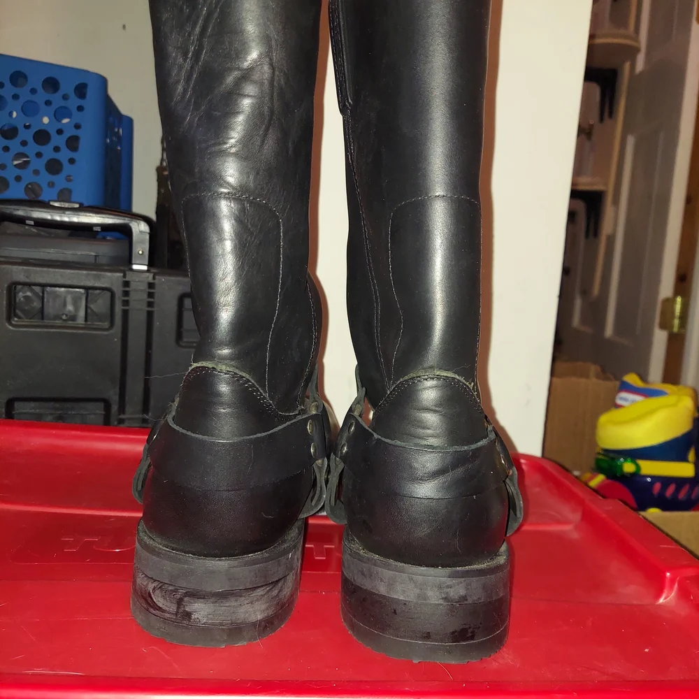 Vintage Harley-Davidson Women's Black Eagle Embroidered Harness Boots Size 9.5 - Picture 7 of 11